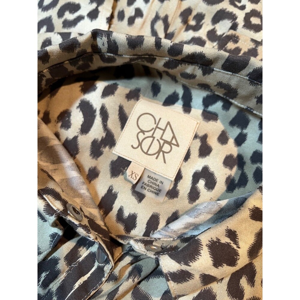 Chaser Leopard Print Short Romper Snaps Cinch Wai… - image 5